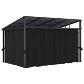 Gazebo with Curtain 13.3 x 9.6 x 8 Feet in Anthracite